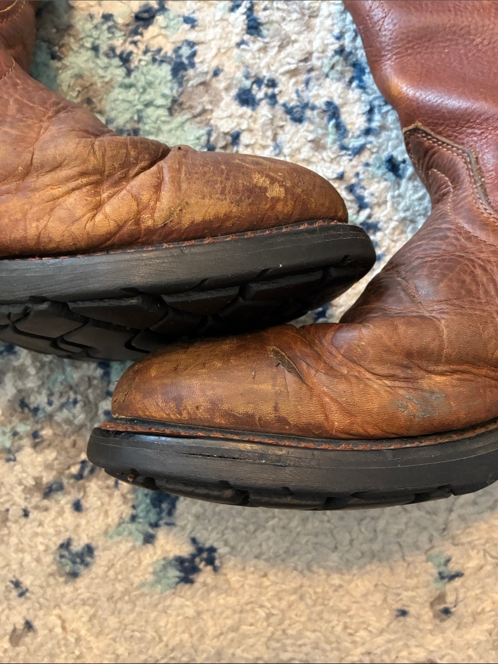 Ariat Brown men’s 10.5 D Leather Pull-On Waterproof Work Boots cowboy - Picture 8 of 12
